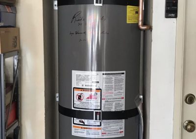 50 Gal Rheem Water Heater change out with new vent and wood floor. City of Fullerton, CA.