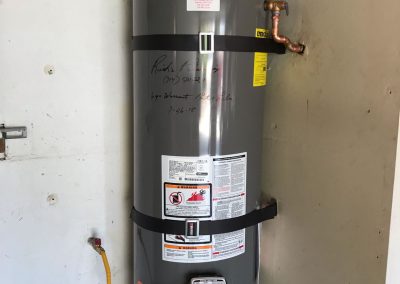 50 Gallon Rheem Water Heater change out with new vent and wood floor. City of Fullerton, CA.